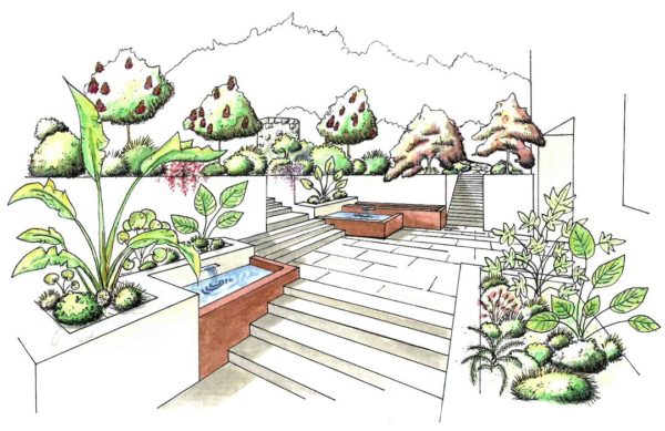 #ABC JARDINS – Conception et création de cette entrée de villa contemporaine d’ambiance tropicale 🌴🌿🌺
